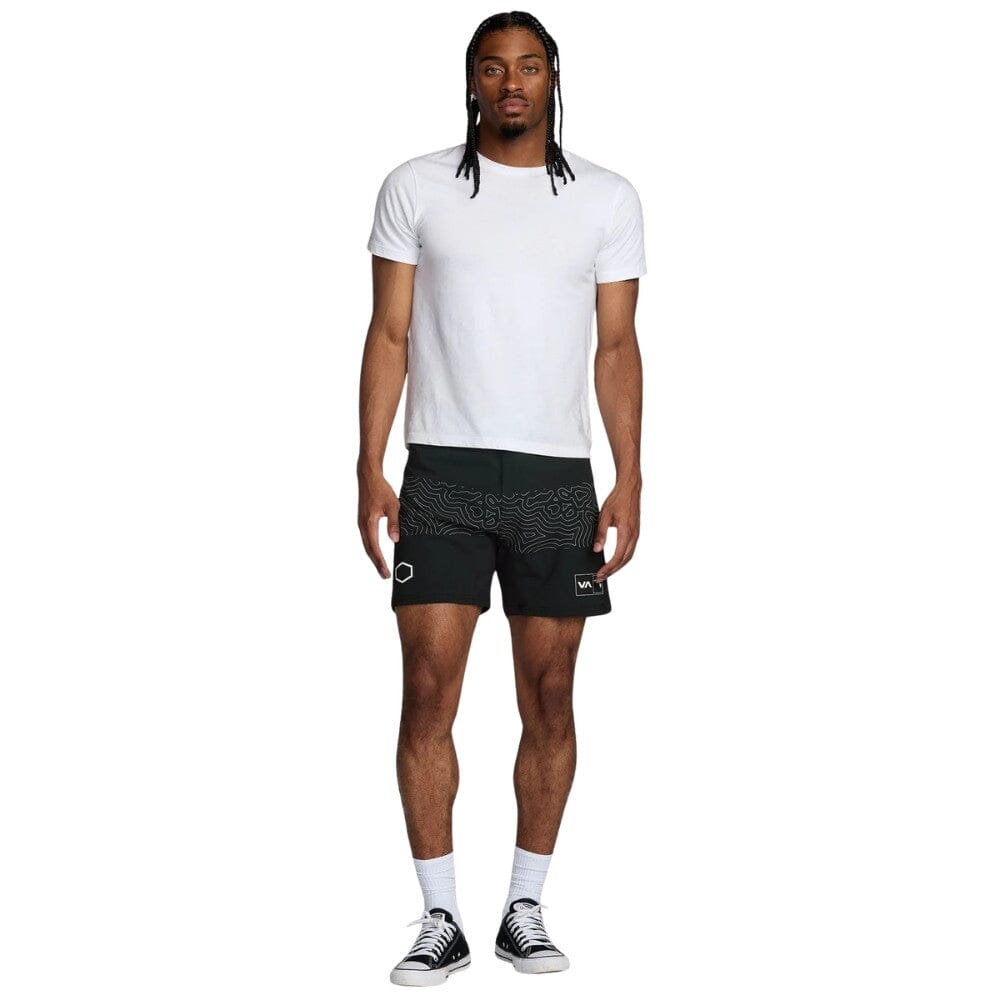 RVCA Mens Hawaii Fight Technical Shorts Black Training Shorts RVCA 