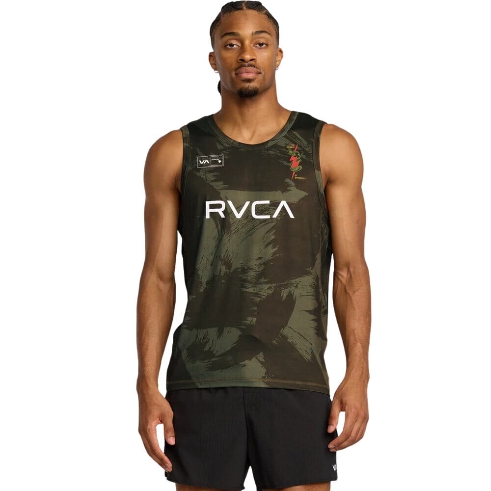 RVCA Hawaii Sport Vent Tank Top Island Camo T-Shirts RVCA Green Camo Small 
