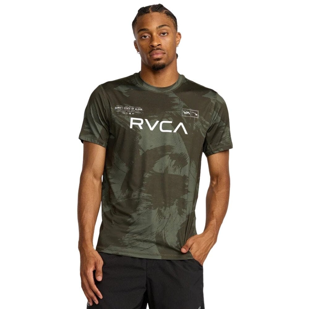RVCA Hawaii Sport Vent T-Shirt Island Camo T-Shirts RVCA Green Camo Small 