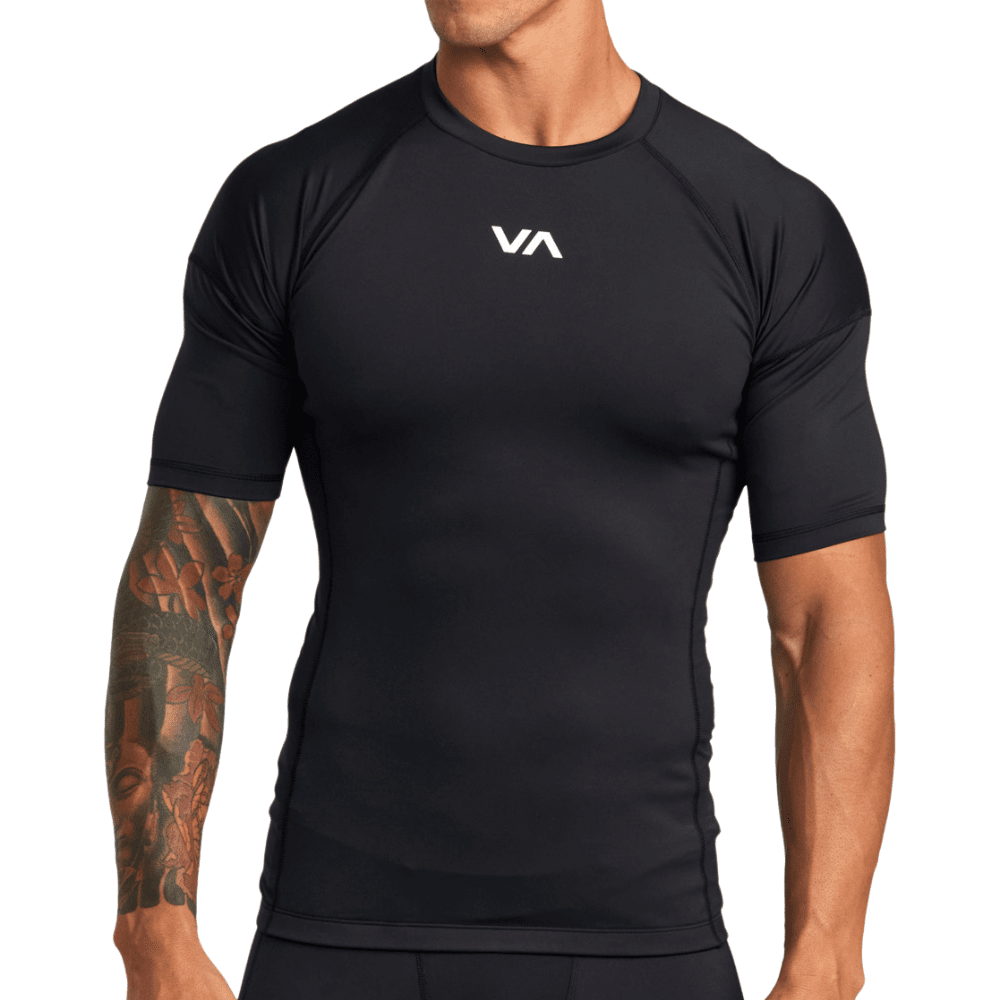 RVCA Compression Technical Short Sleeve Top Rashguards RVCA Black Small 