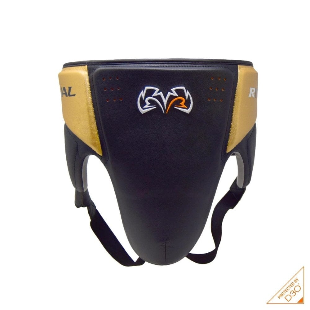 Rival RNFL10 360 Protector with Intelli-Shock D3O Black/Gold Groin Guards Rival Black/Gold Large 