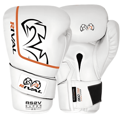 Rival RS2V Super Sparring Gloves 2.0 Boxing Gloves Rival White 12oz 