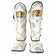 SKS Bandana Muay Thai Shin Guards Metallic White