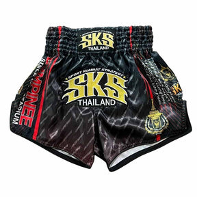 SKS Lumpinee Muay Thai Shorts Black/Red Muay Thai Shorts SKS Black/Red Small 