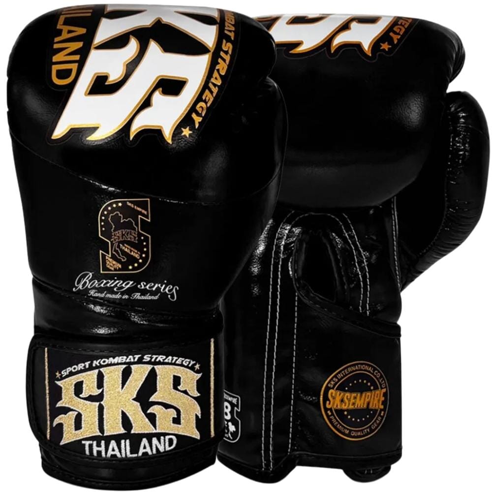 SKS Noir Boxing Gloves Black Boxing Gloves SKS Black 10oz 
