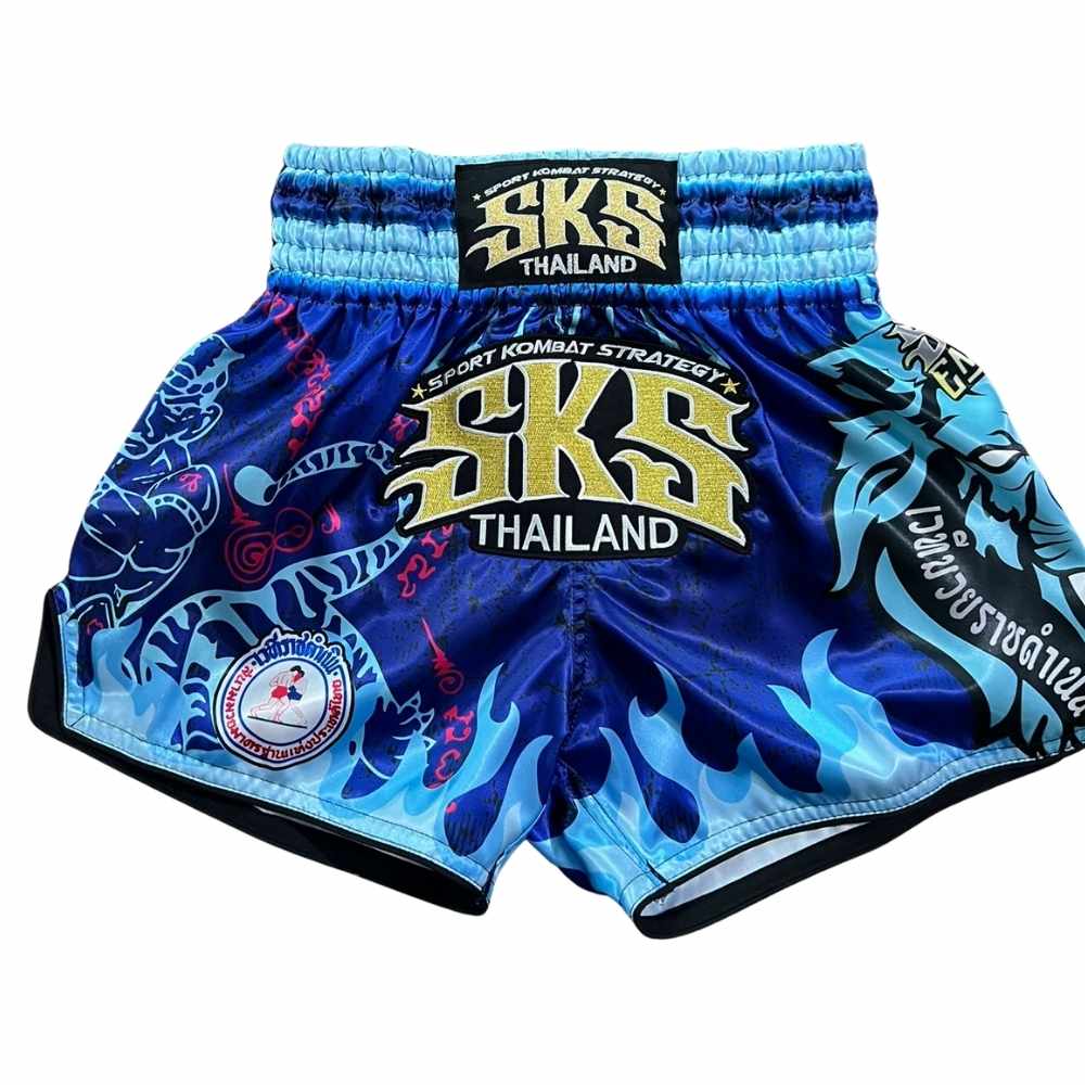 SKS Rajadamnern Blue Muay Thai Shorts Muay Thai Shorts SKS 
