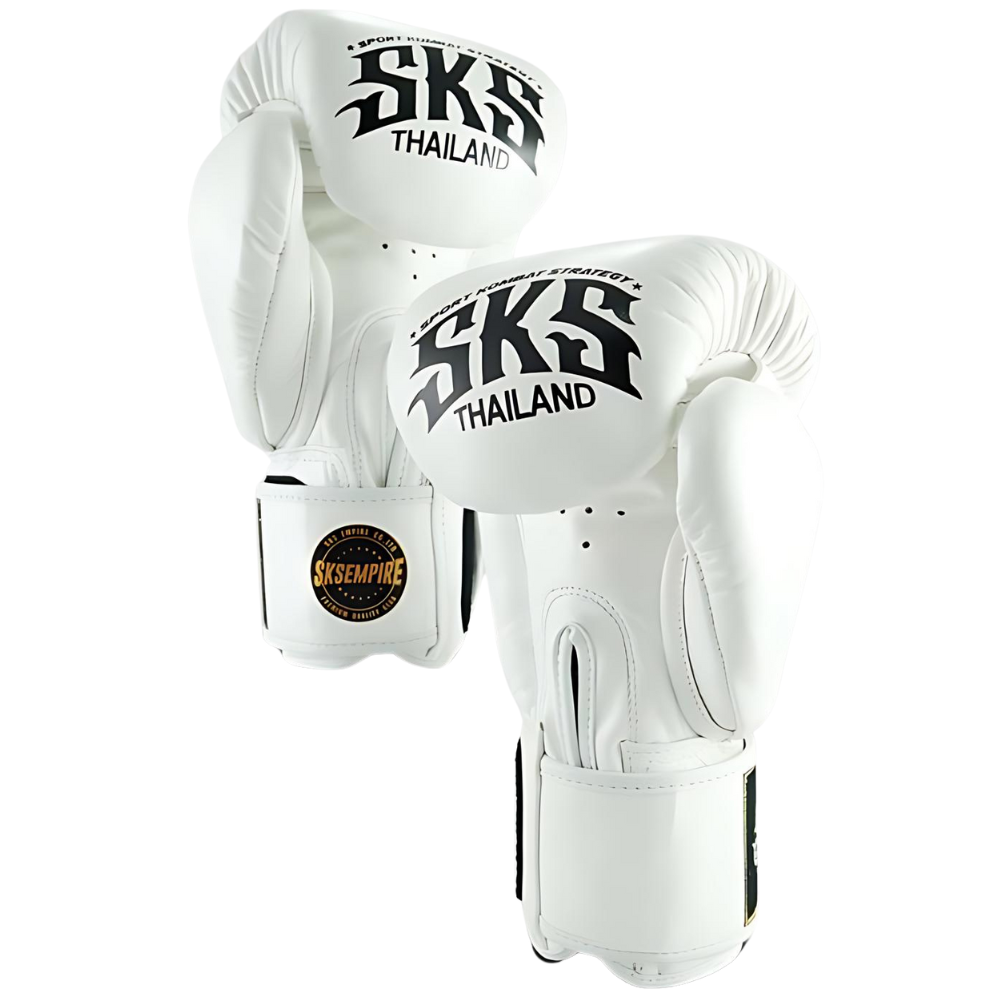 SKS White Sakyant Muay Thai Gloves