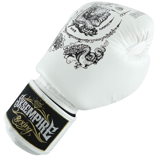 SKS White Sakyant Muay Thai Gloves