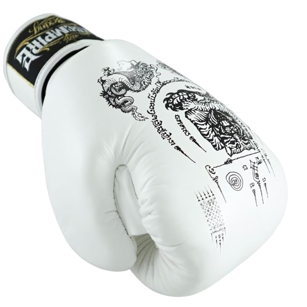 SKS White Sakyant Muay Thai Gloves