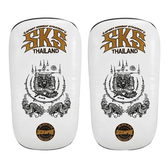 SKS White Sakyant Thai Pads Large Thai Pads SKS 