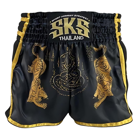 SKS Black Sakyant Muay Thai Shorts