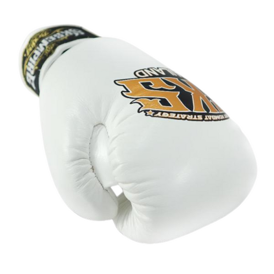 SKS White Muay Thai Boxing Gloves