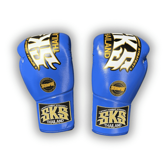 SKS Trapezoid Lace Boxing Gloves Boxing Gloves SKS Blue 10oz 