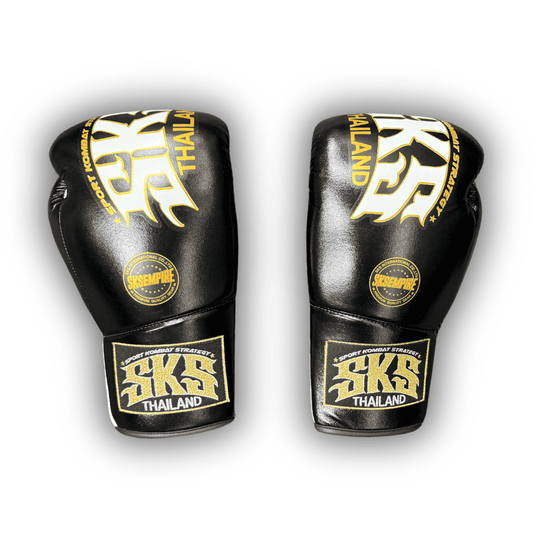 SKS Trapezoid Lace Boxing Gloves Boxing Gloves SKS Black 10oz 