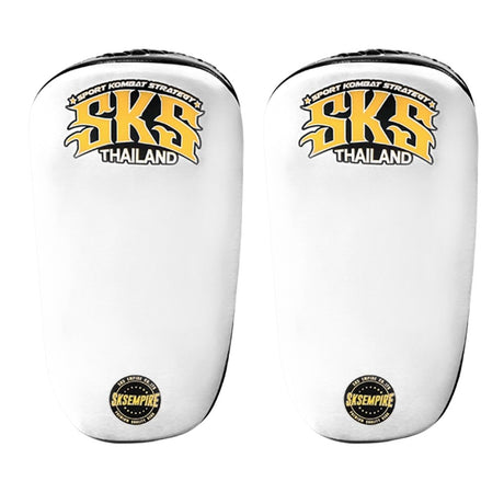 SKS Medium Curved Muay Thai Pads White