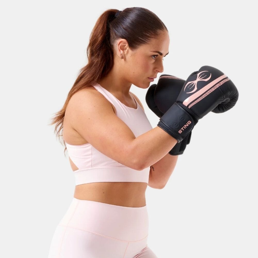 Sting Aurora Womens Boxing Gloves Black/Peach Boxing Gloves Sting 