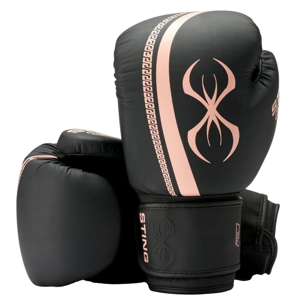 Sting Aurora Womens Boxing Gloves Black/Peach Boxing Gloves Sting Black/Peach 10oz 