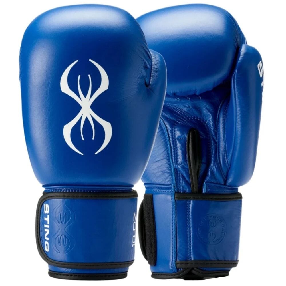Sting Competition Leather Boxing Gloves IBA Approved Blue Boxing Gloves Sting Blue 10oz 