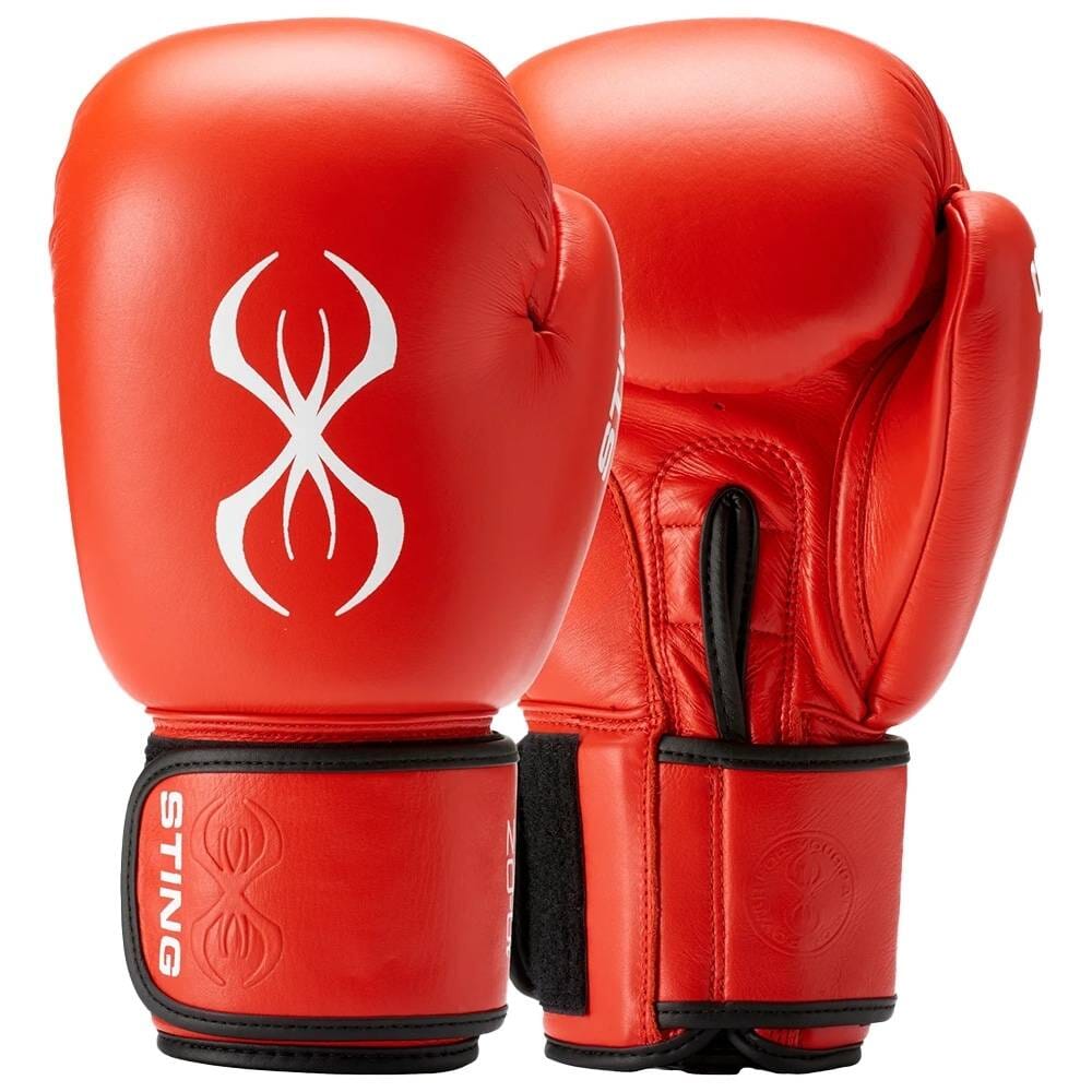 Sting Competition Leather Boxing Gloves IBA Approved Red Boxing Gloves Sting Red 10oz 