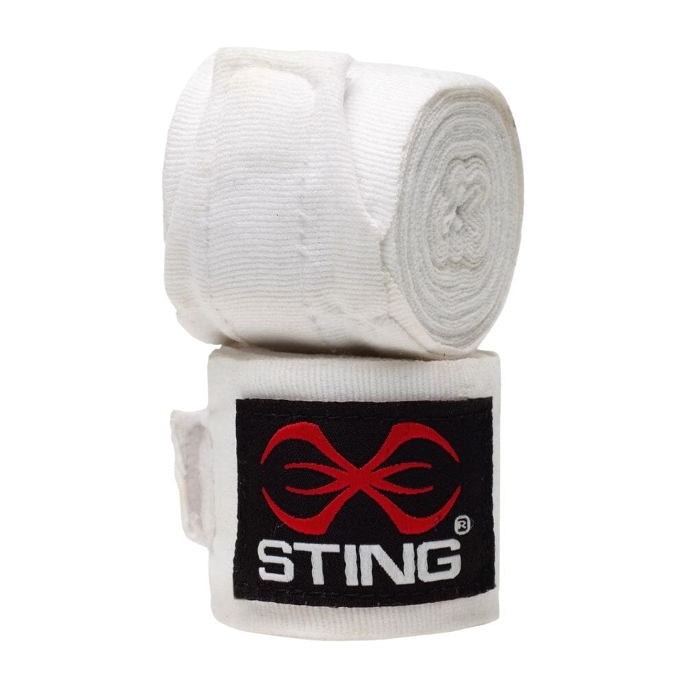 Sting Elasticised 4.5M Hand Wraps White Hand Wraps Sting White 4.5m 