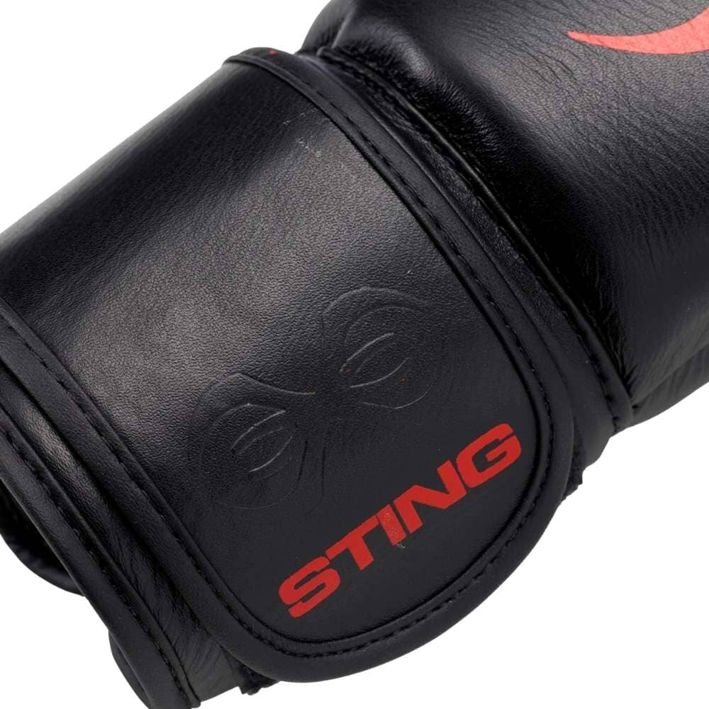 Sting Evolution Hook & Loop Boxing Gloves Black/Red Boxing Gloves Sting 