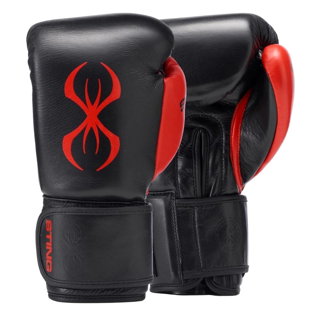 Sting Evolution Hook & Loop Boxing Gloves Black/Red Boxing Gloves Sting Black/Red 10oz 