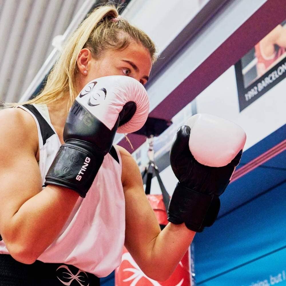 Sting Orion Boxing Gloves Black/White Boxing Gloves Sting 