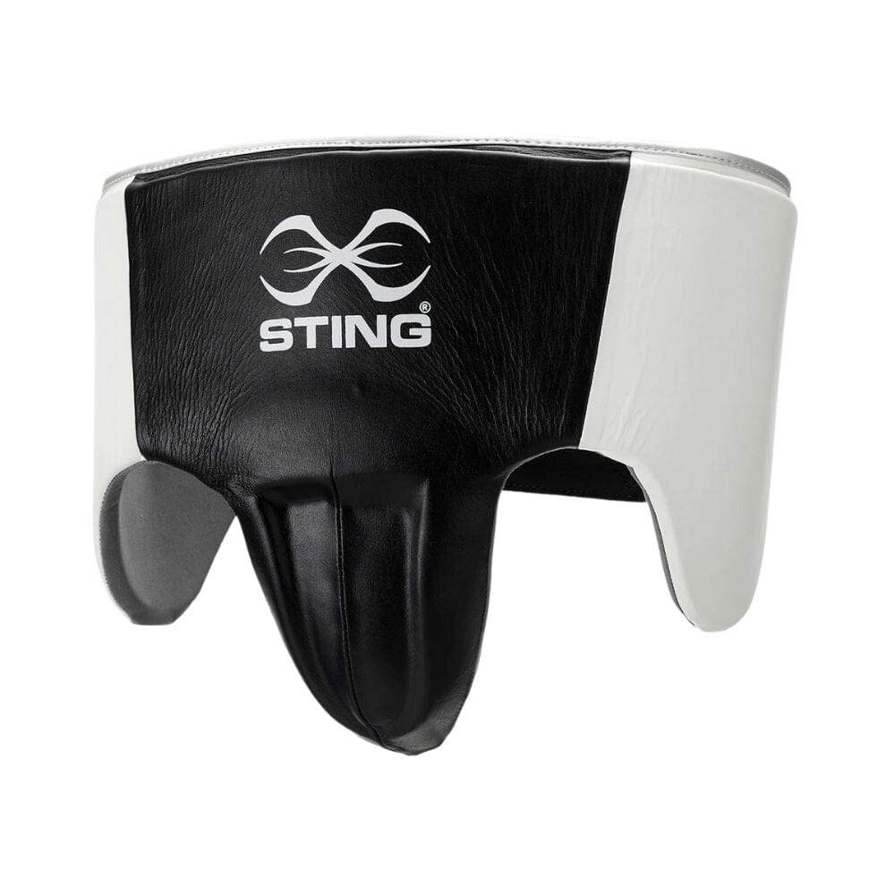 Sting Pro Leather Abdominal Guard White/Black/Silver Belly Pads Sting White/Black/Silver Small 