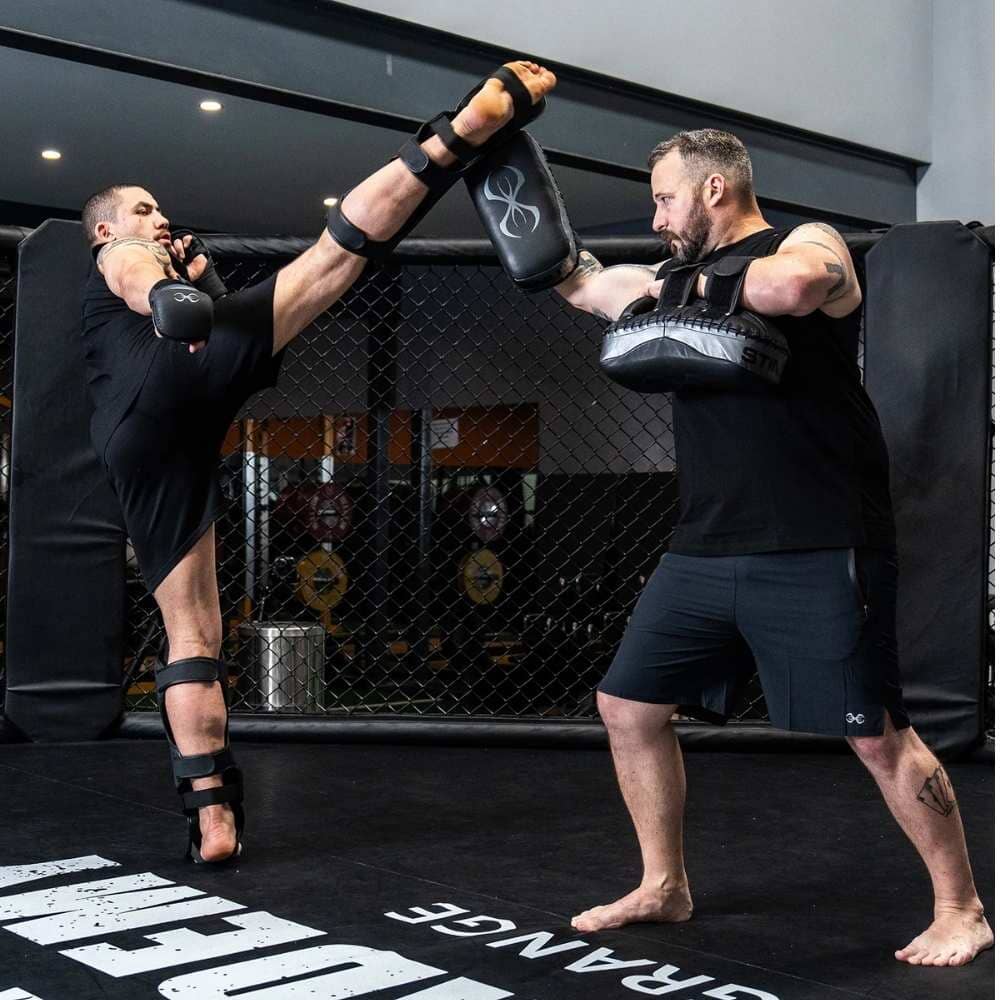 Sting Python Thai Kick Pads Black/White Thai Pads Sting 