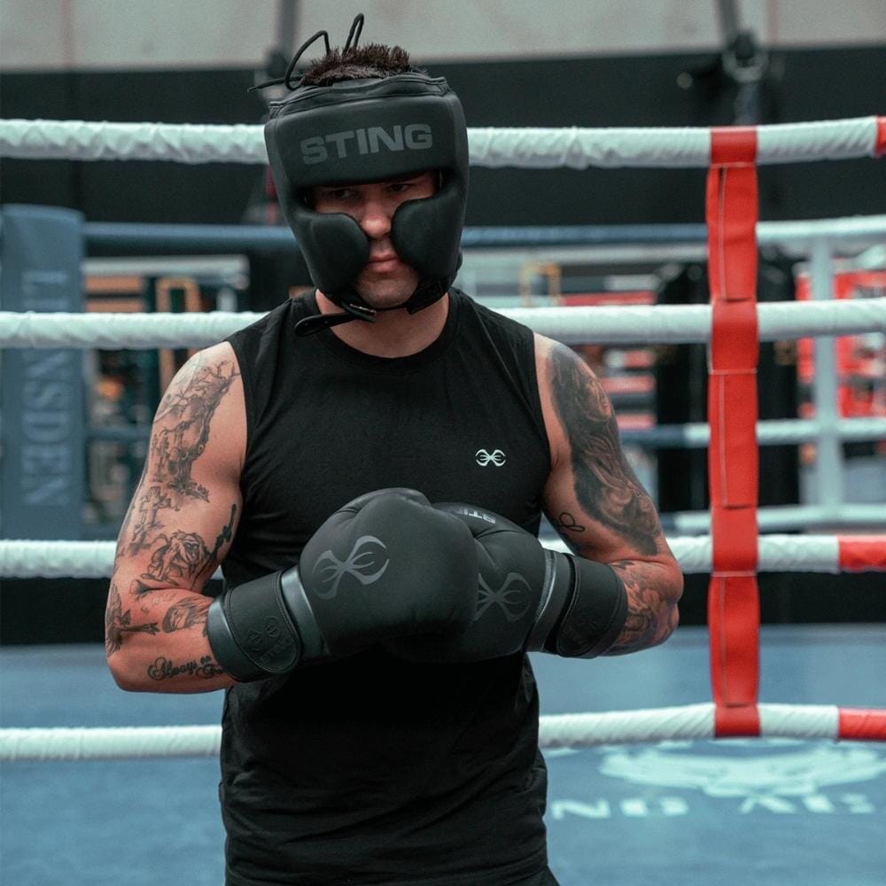 Sting Viper X Gel Full Face Head Guard Black/Grey Head Guards Sting 