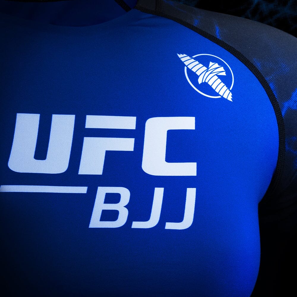 Hayabusa UFC BJJ Womens Short Sleeve Rashguard Black/Blue Rashguards Hayabusa 
