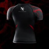 Hayabusa UFC BJJ Womens Short Sleeve Rashguard Black/Red Rashguards Hayabusa 