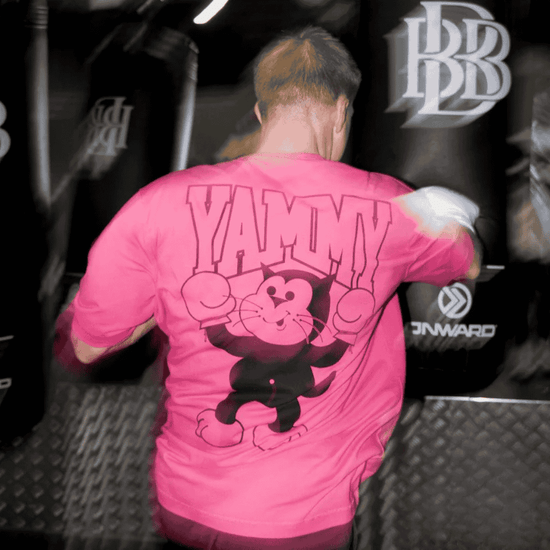 YAMMY Cat Champ Pink T-Shirt T-Shirts Yammy Boxing 