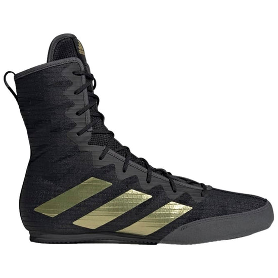 adidas Box Hog IV Boxing Boots Black/Gold Left Side