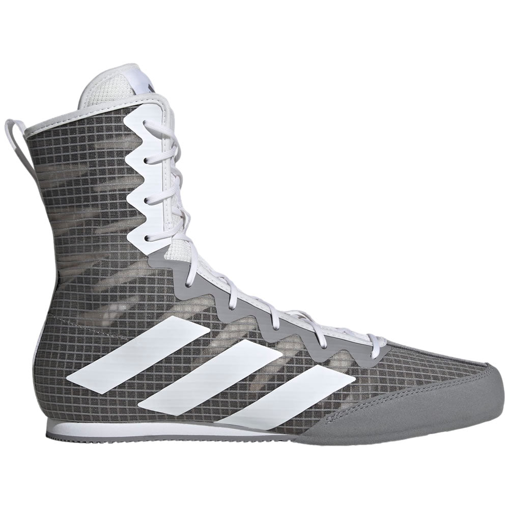 adidas Box Hog IV Boxing Boots Grey/White Left Side