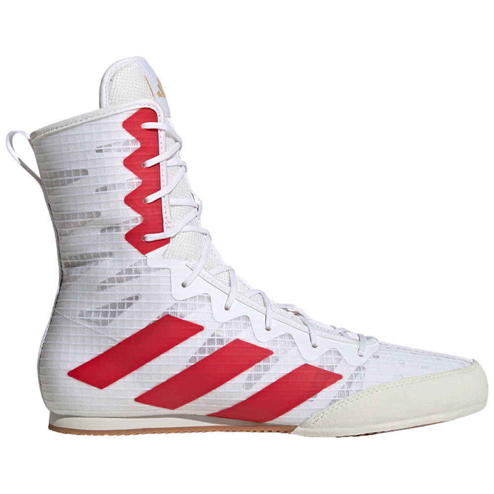 adidas Box Hog IV Boxing Boots White/Red Left Side