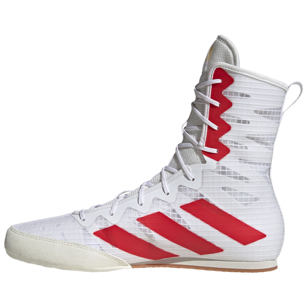 adidas Box Hog IV Boxing Boots White/Red Right Side