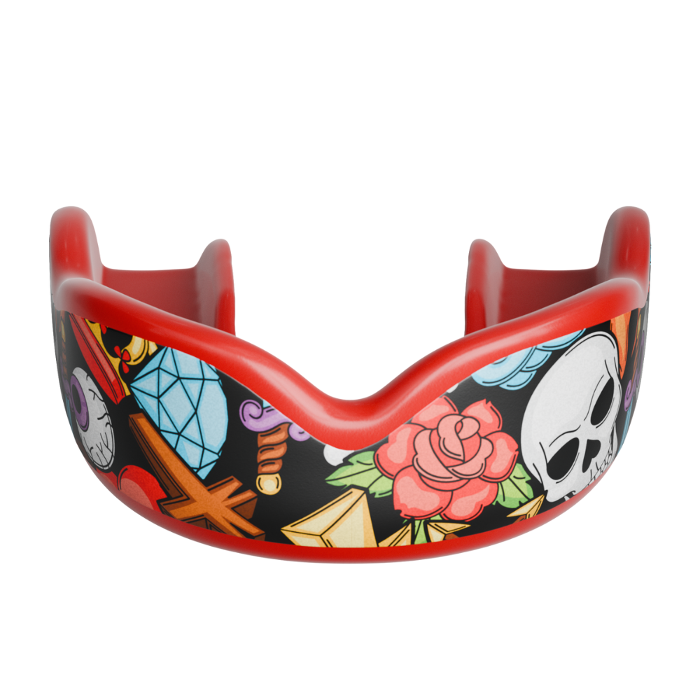 Load image into Gallery viewer, CHAMP SKULLSnROSES Boil &amp;amp; Bite Mouthguard
