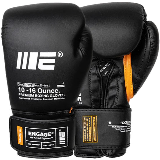 Load image into Gallery viewer, Engage W.I.P Series Strap Boxing Gloves Black
