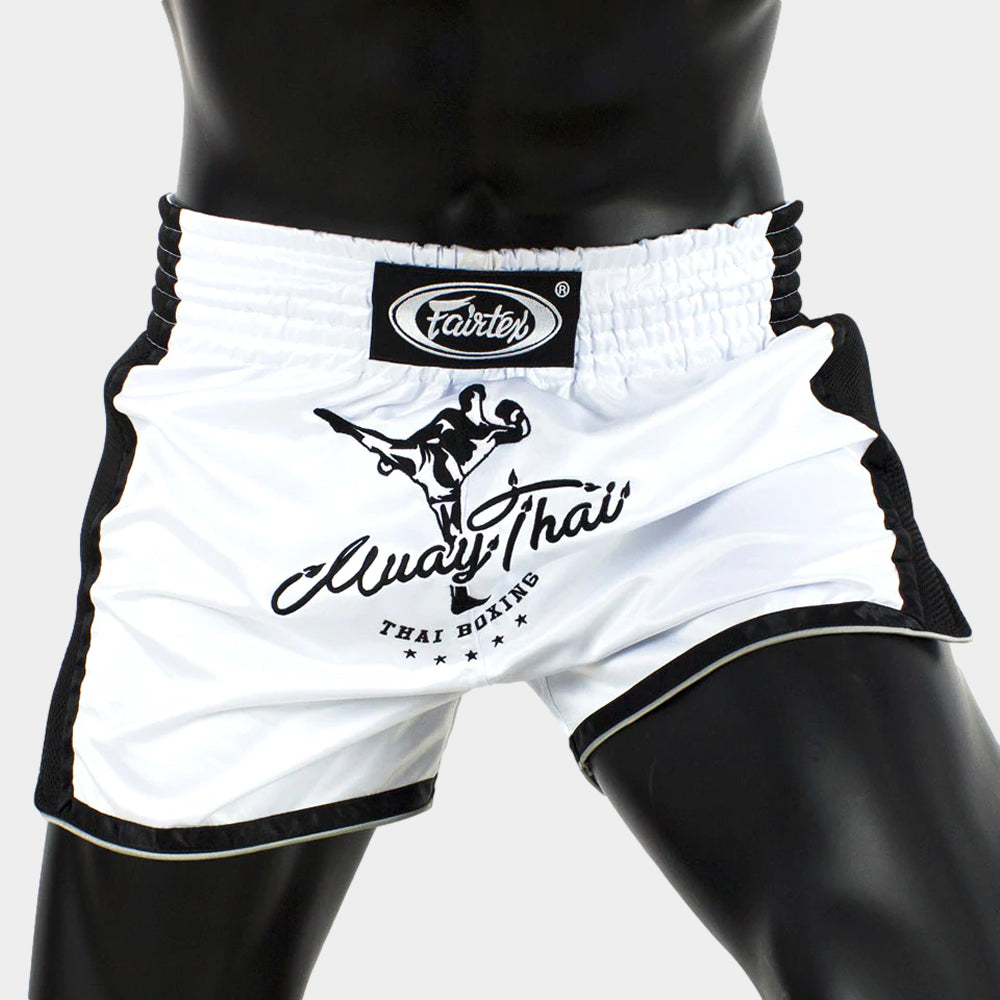 Fairtex BS1707 White Slim Cut Muay Thai Shorts