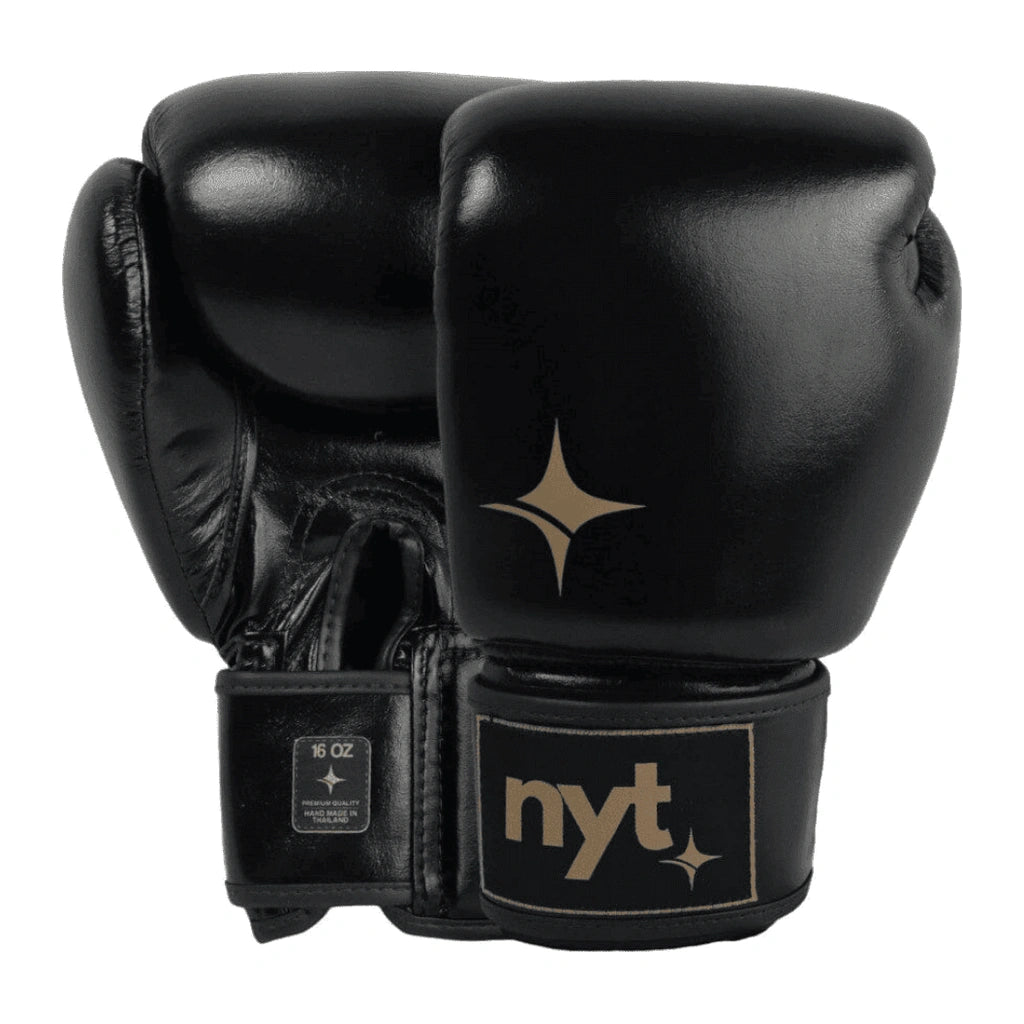 NYT Muay Thai Boxing Gloves, paired studio view on white