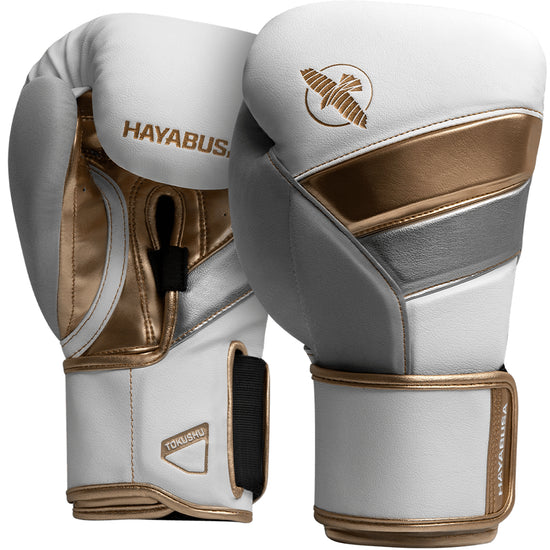 Load image into Gallery viewer, Hayabusa T3 Youth Boxing Gloves White/Gold
