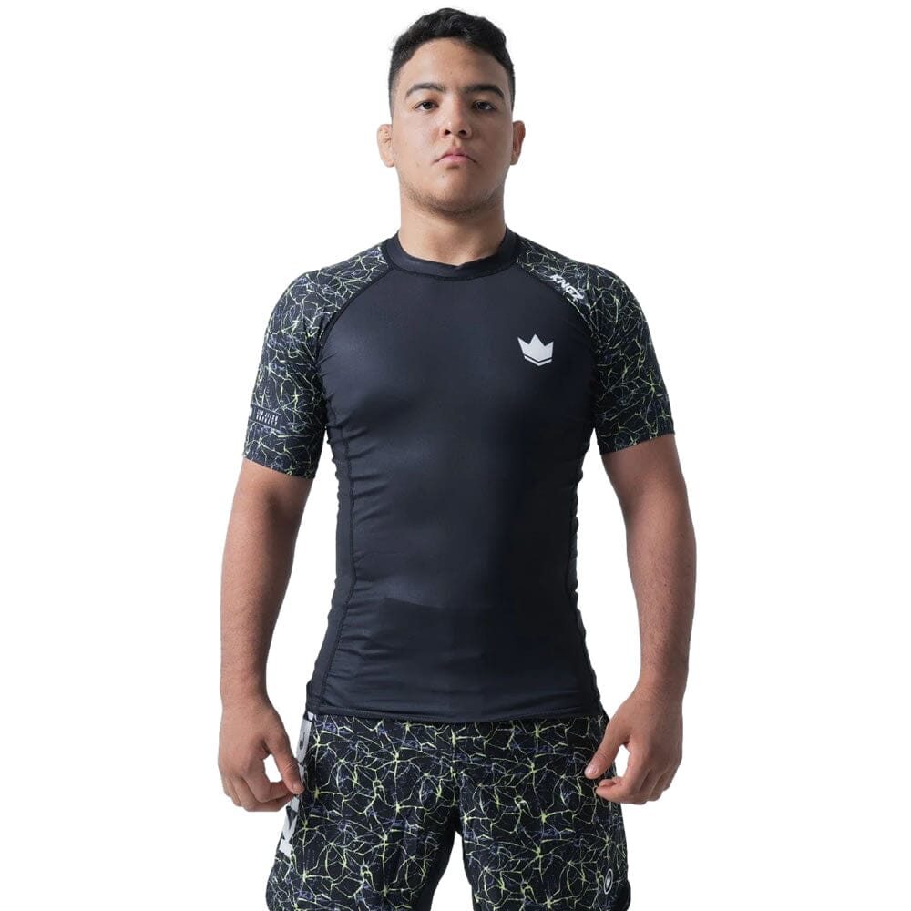 Kingz Lightning Short Sleeve Rashguard Rashguards Kingz Black/Yellow X Small 