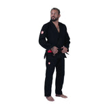 Kingz Mens The One V2 Guava Jiu Jitsu Gi Black/Peach — full-length three-quarter