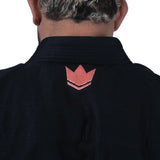 Kingz Mens The One V2 Guava Jiu Jitsu Gi Black/Peach — collar crown embroidery