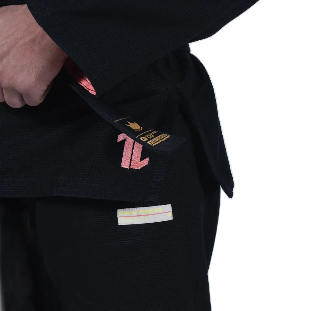 Kingz Mens The One V2 Guava Jiu Jitsu Gi Black/Peach — jacket skirt logo