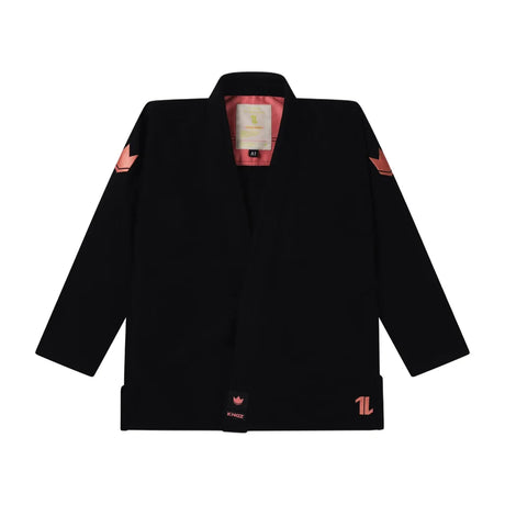 Kingz Mens The One V2 Guava Jiu Jitsu Gi Black/Peach — jacket front