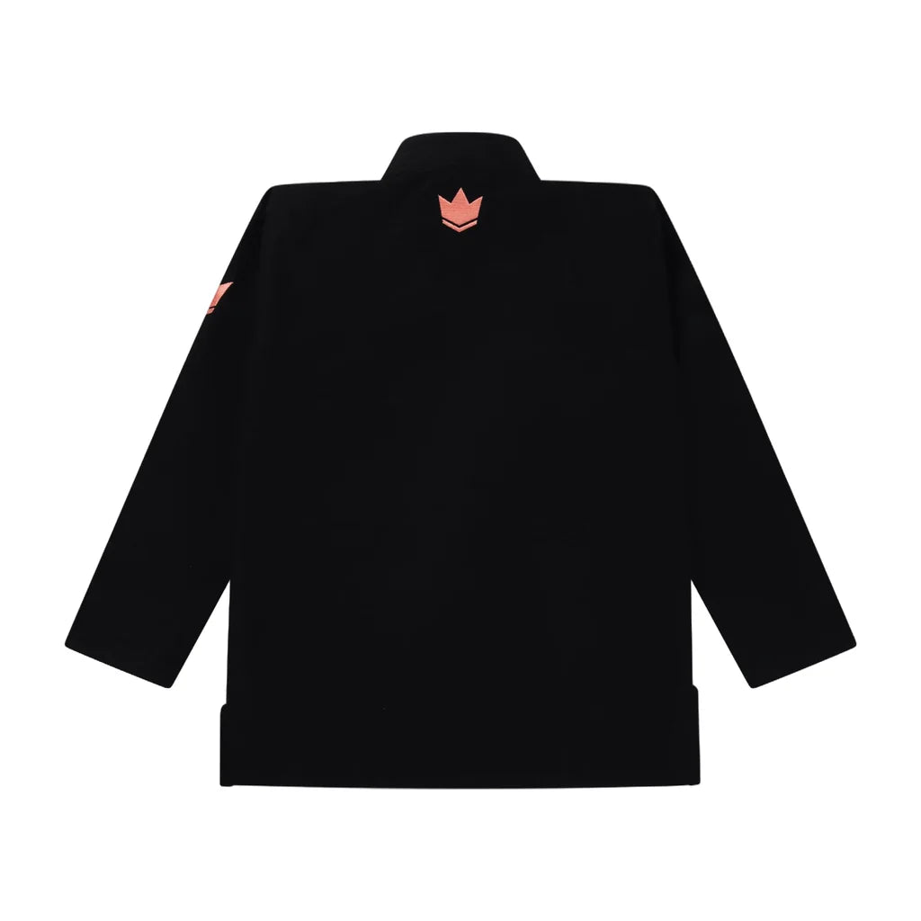 Kingz Mens The One V2 Guava Jiu Jitsu Gi Black/Peach — jacket back