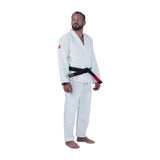 Kingz Mens The One V2 Guava Jiu Jitsu Gi White/Peach — full-length three-quarter