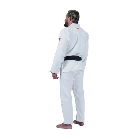 Kingz Mens The One V2 Guava Jiu Jitsu Gi White/Peach — back three-quarter
